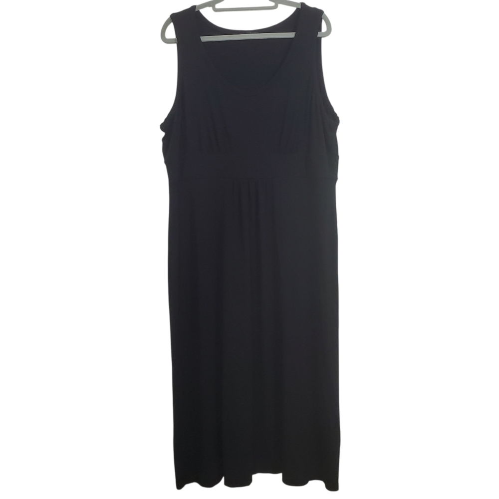 Eileen Fisher Dress Black Sleeveless Long Midi Maxi Casual Minimalist Size XL
